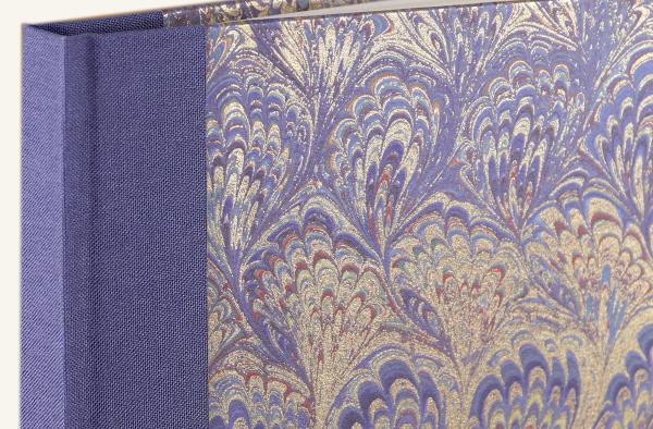Paperblanks purple linen spine, hardcover marbled purple gold